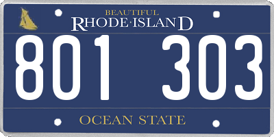 RI license plate 801303