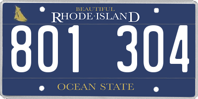 RI license plate 801304