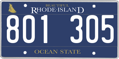 RI license plate 801305
