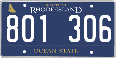 RI license plate 801306