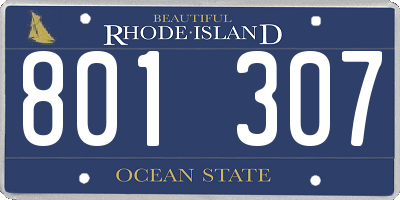 RI license plate 801307