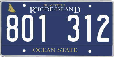 RI license plate 801312