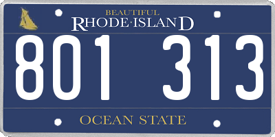 RI license plate 801313