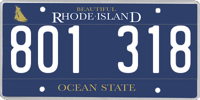 RI license plate 801318