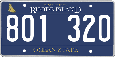RI license plate 801320