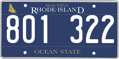 RI license plate 801322