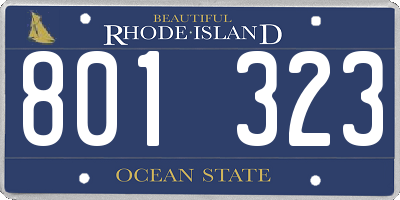 RI license plate 801323