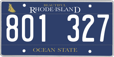RI license plate 801327