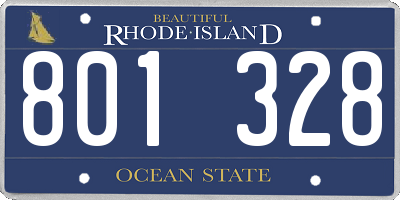 RI license plate 801328
