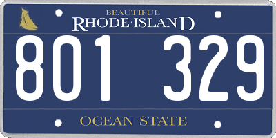 RI license plate 801329