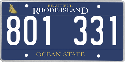 RI license plate 801331