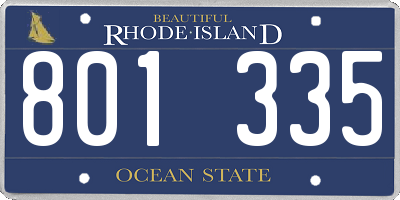 RI license plate 801335