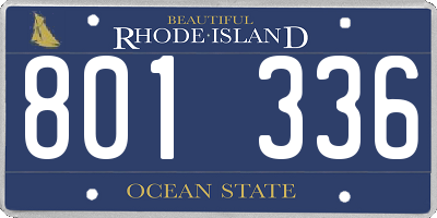 RI license plate 801336