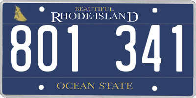 RI license plate 801341