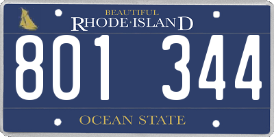 RI license plate 801344