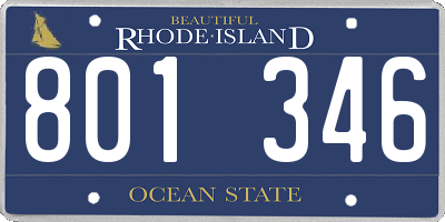 RI license plate 801346