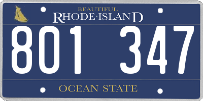 RI license plate 801347