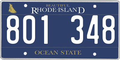 RI license plate 801348