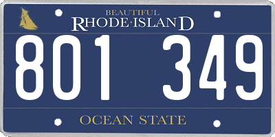 RI license plate 801349