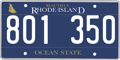 RI license plate 801350