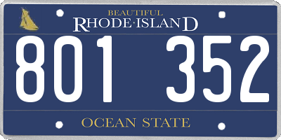 RI license plate 801352