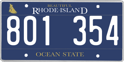 RI license plate 801354
