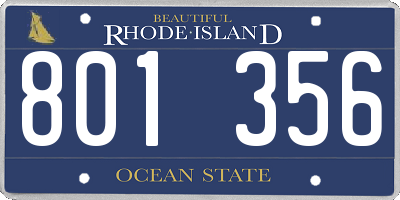 RI license plate 801356
