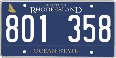 RI license plate 801358