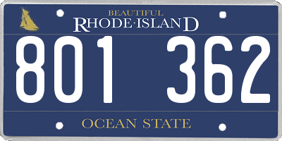 RI license plate 801362