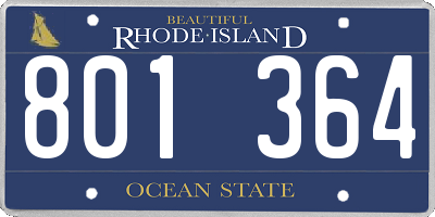 RI license plate 801364