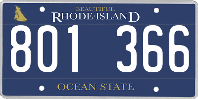 RI license plate 801366