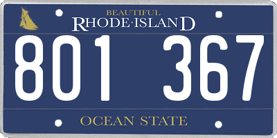 RI license plate 801367