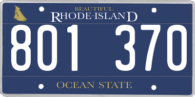 RI license plate 801370
