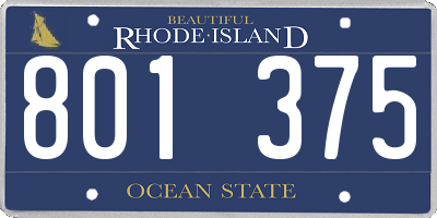 RI license plate 801375