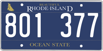 RI license plate 801377