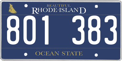 RI license plate 801383