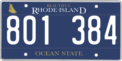 RI license plate 801384