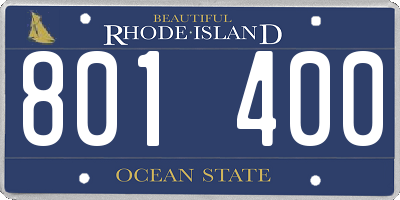 RI license plate 801400