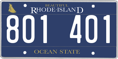 RI license plate 801401