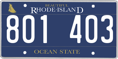 RI license plate 801403