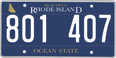 RI license plate 801407