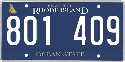 RI license plate 801409