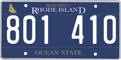 RI license plate 801410