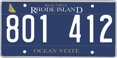 RI license plate 801412