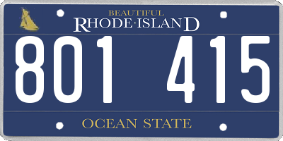 RI license plate 801415
