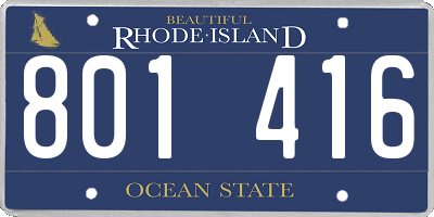 RI license plate 801416