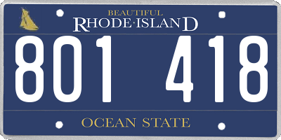 RI license plate 801418