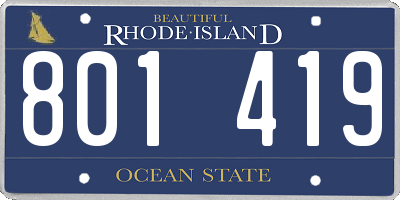 RI license plate 801419