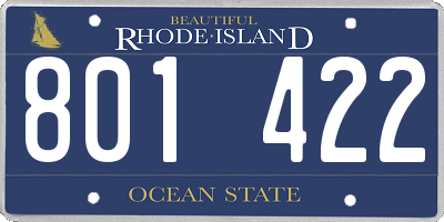RI license plate 801422