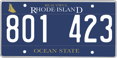 RI license plate 801423